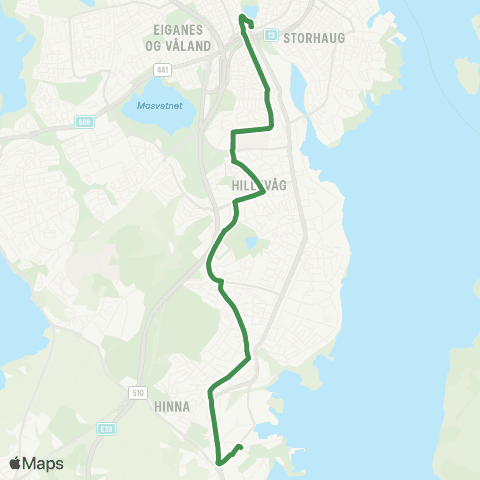 Kolumbus Busslinje i Rogaland map