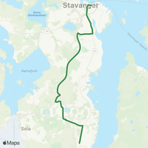 Kolumbus Busslinje i Rogaland map