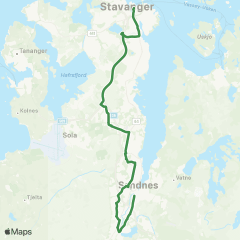 Kolumbus Busslinje i Rogaland map
