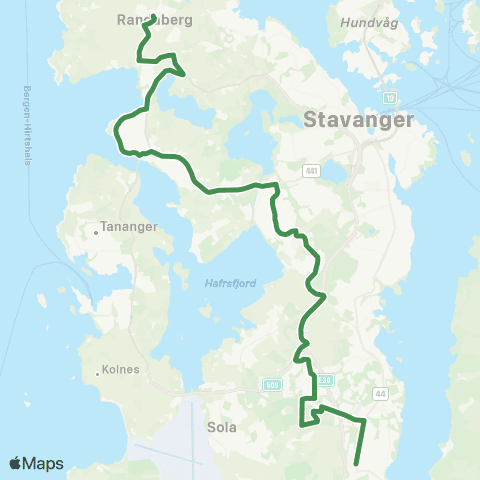 Kolumbus Busslinje i Rogaland map