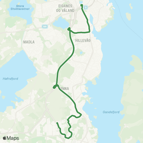 Kolumbus Busslinje i Rogaland map