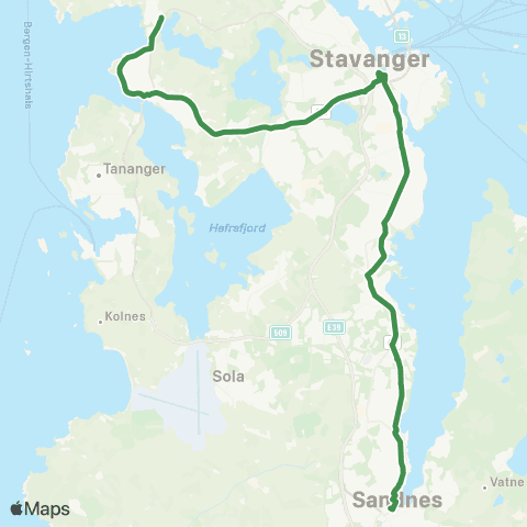 Kolumbus Busslinje i Rogaland map