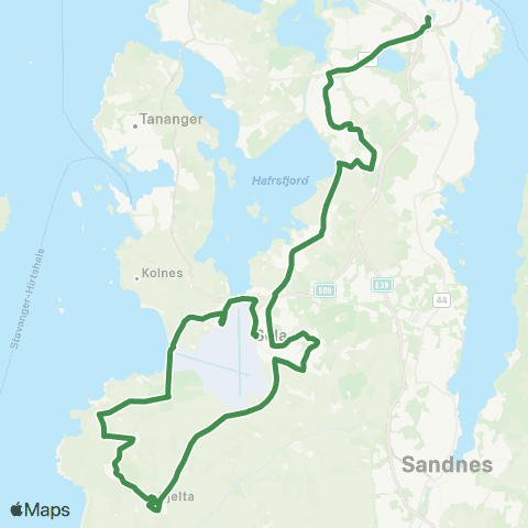 Kolumbus Busslinje i Rogaland map