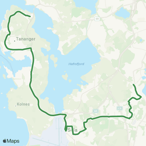 Kolumbus Busslinje i Rogaland map