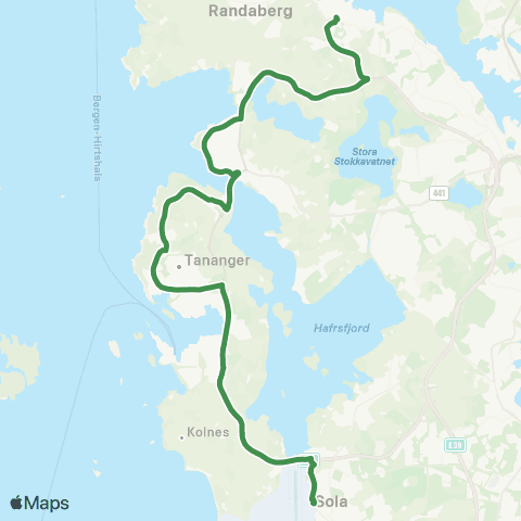 Kolumbus Busslinje i Rogaland map