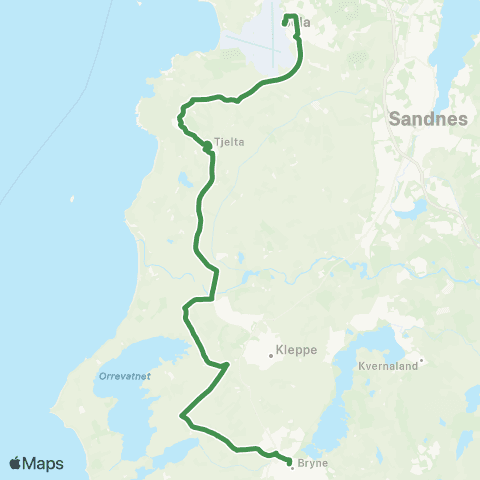 Kolumbus Busslinje i Rogaland map