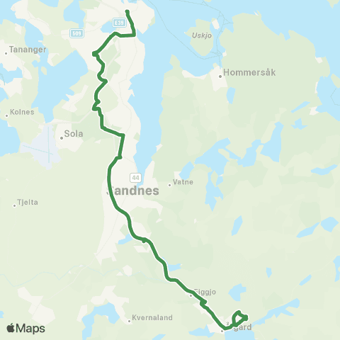 Kolumbus Busslinje i Rogaland map