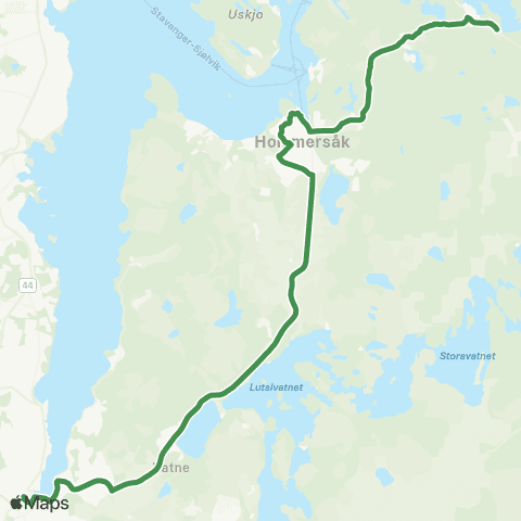 Kolumbus Busslinje i Rogaland map