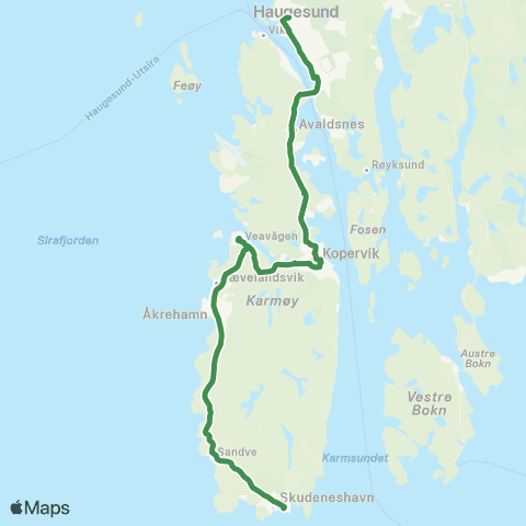 Kolumbus Busslinje i Rogaland map