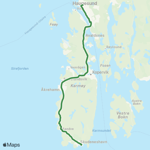Kolumbus Busslinje i Rogaland map