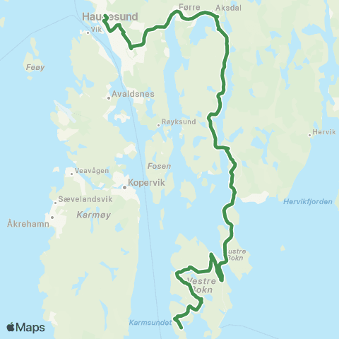 Kolumbus Busslinje i Rogaland map