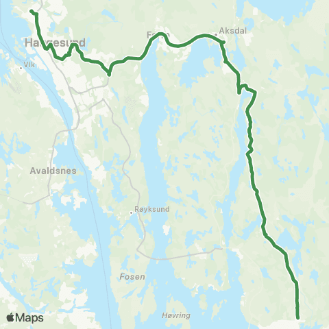 Kolumbus Busslinje i Rogaland map