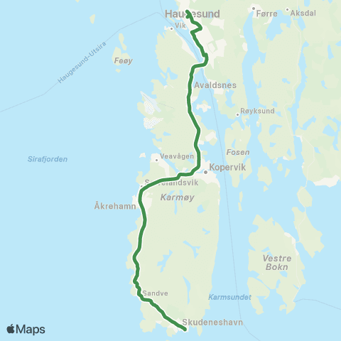 Kolumbus Busslinje i Rogaland map