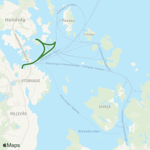 Kolumbus Båtlinje i Rogaland map
