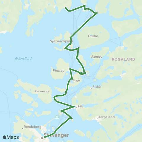 Kolumbus Båtlinje i Rogaland map