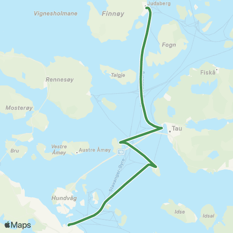 Kolumbus Båtlinje i Rogaland map
