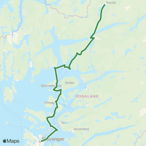 Kolumbus Båtlinje i Rogaland map