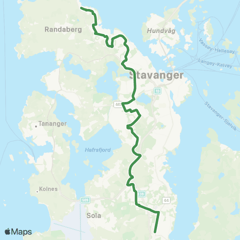 Kolumbus Busslinje i Rogaland map