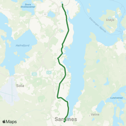 Kolumbus Busslinje i Rogaland map