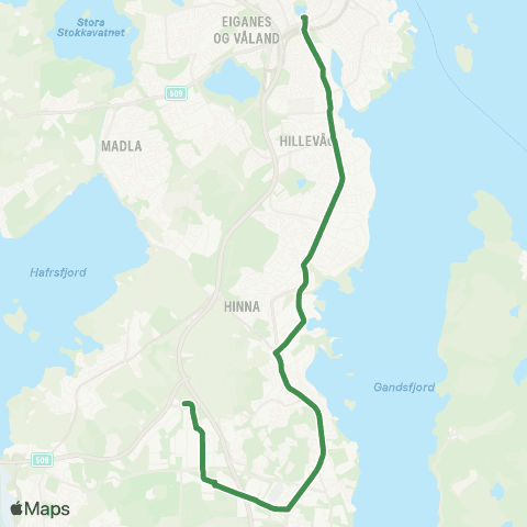Kolumbus Busslinje i Rogaland map