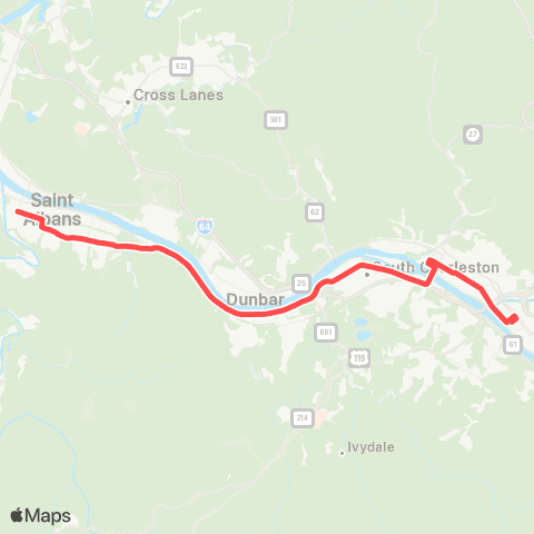 KRT St Albans / South Charleston map