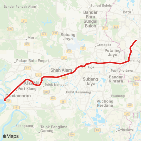 KTMB Ktm Tanjung Malim - Pelabuhan Klang map