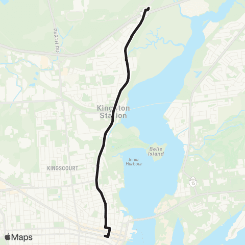 Kingston Transit Express - Montreal St P&R - Downtown map