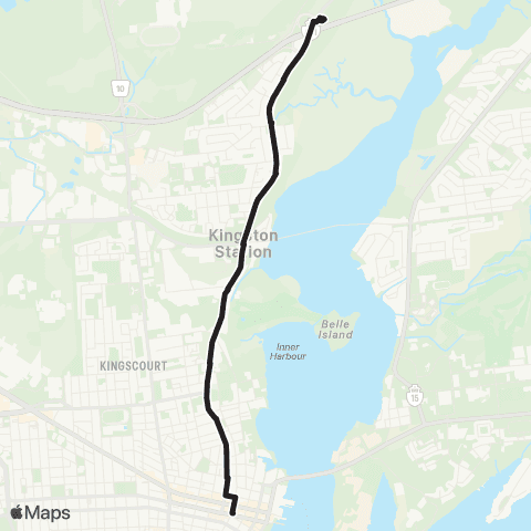 Kingston Transit Express - Downtown - Montreal St P&R map