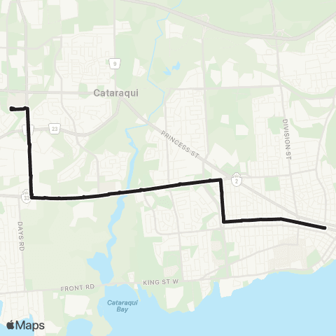 Kingston Transit Express - King's Xing - Cataraqui Ctr map