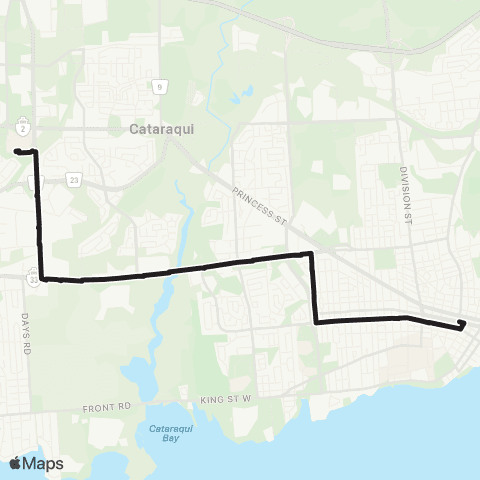 Kingston Transit Express - Cataraqui Ctr - King's Xing map