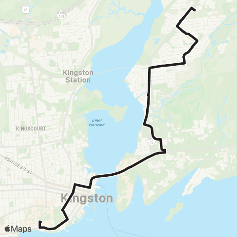 Kingston Transit Exp - Queen's / KGH - Innovation / 15 map