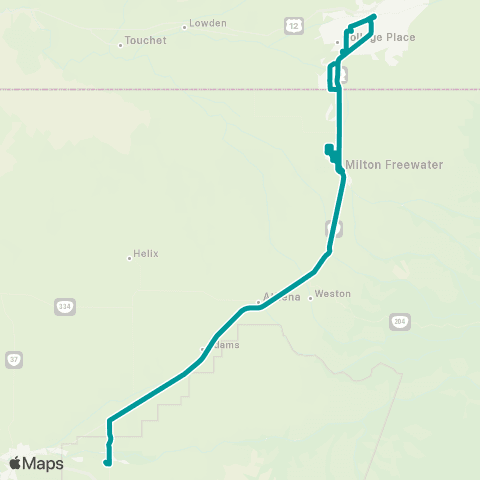 Kayak Public Transit Milton-Freewater map