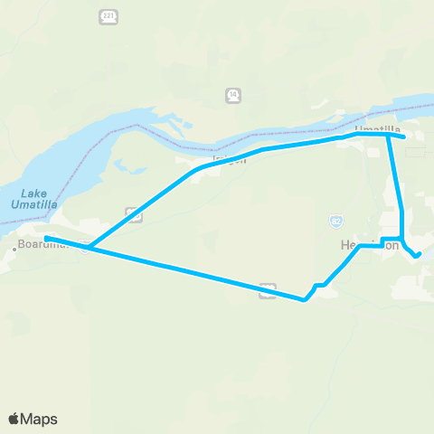 Kayak Public Transit Hermiston / Boardman Connector map