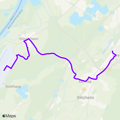 KVV Terminal (FKB) (Airpark) ↔︎ Baden-Baden Bf map