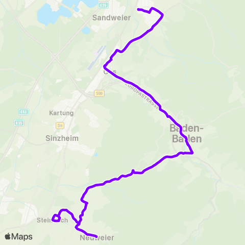 KVV Industriegebiet (Haueneberstein) ↔︎ Neuweier Kirche map