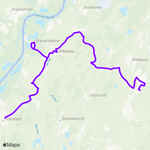 KVV Freistett Busbahnhof ↔︎ Bühl ZOB map