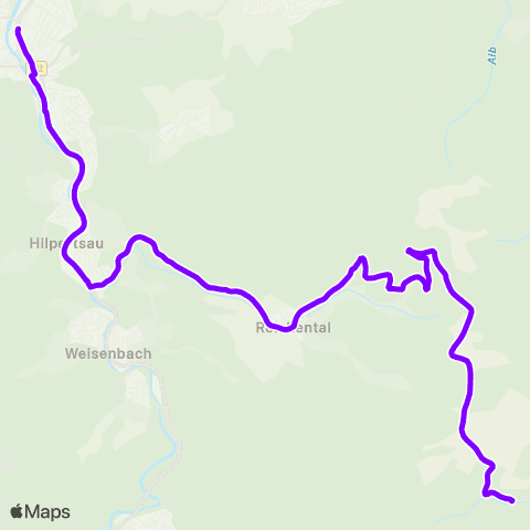 KVV Infozentrum (Kaltenbronn) ↔︎ Gernsbach Bf map