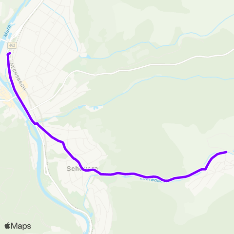 KVV Bürgerhaus (Lautenbach) ↔︎ Gernsbach Bf map