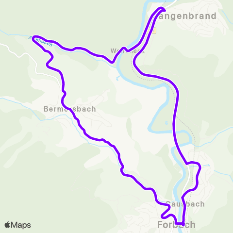 KVV (Schwarzwald) (Forbach) ↔︎ Langenbrand Rathaus map