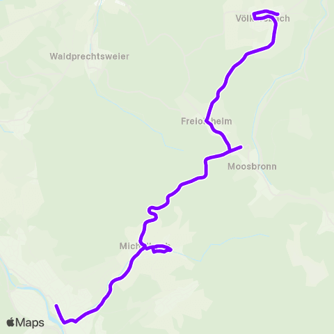 KVV Gaggenau Bf ↔︎ Moosbronn Kirche map