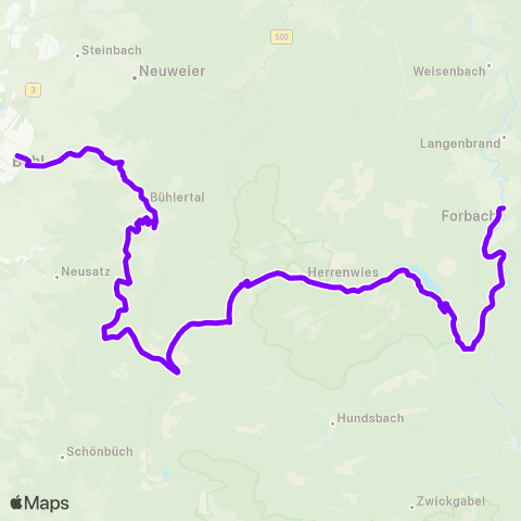 KVV Schindelpeter (Bühlertal) ↔︎ Bühl ZOB map