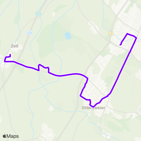 KVV Schule (Unzhurst) ↔︎ Bühl ZOB map
