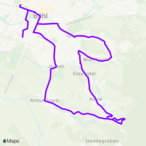 KVV A.-Stifter-str. (Bühl) ↔︎ Bühl ZOB map