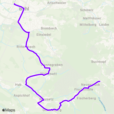 KVV Immenstein ↔︎ Bühl ZOB map