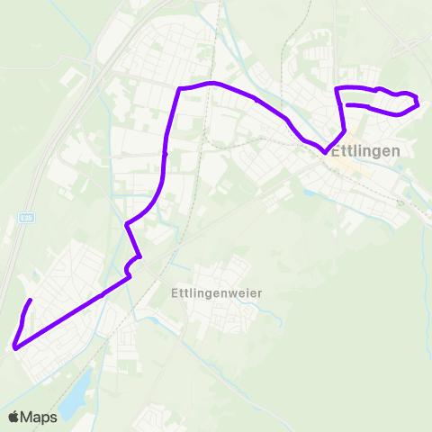 KVV Huttenkreuzstr. (Ettlingen) ↔︎ Fère-Champenoise-Str. (Bruchhausen) map