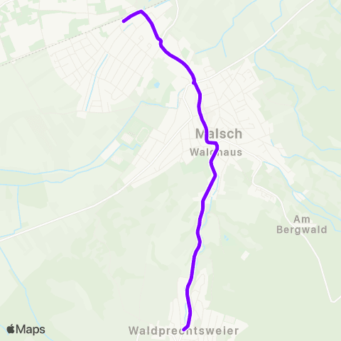 KVV Waldprechtsweier ↔︎ Malsch Bf map