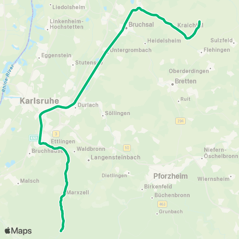 KVV Odenheim ↔︎ Bad Herrenalb map