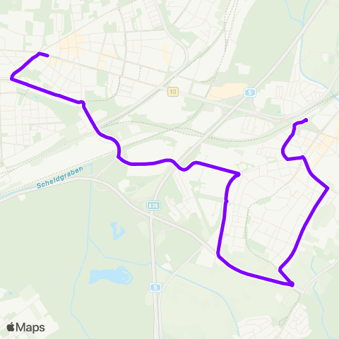 KVV 42 Durlacher Tor ↔︎ 42 Durlach Bf > 31 (Umleitung) map