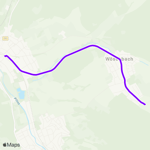 KVV Schützenhaus (Wöschbach) ↔︎ Berghausen Bf map