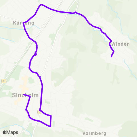 KVV (Sinzheim) Schulhof (Winden) ↔︎ LvK-Schule (Sinzheim) map